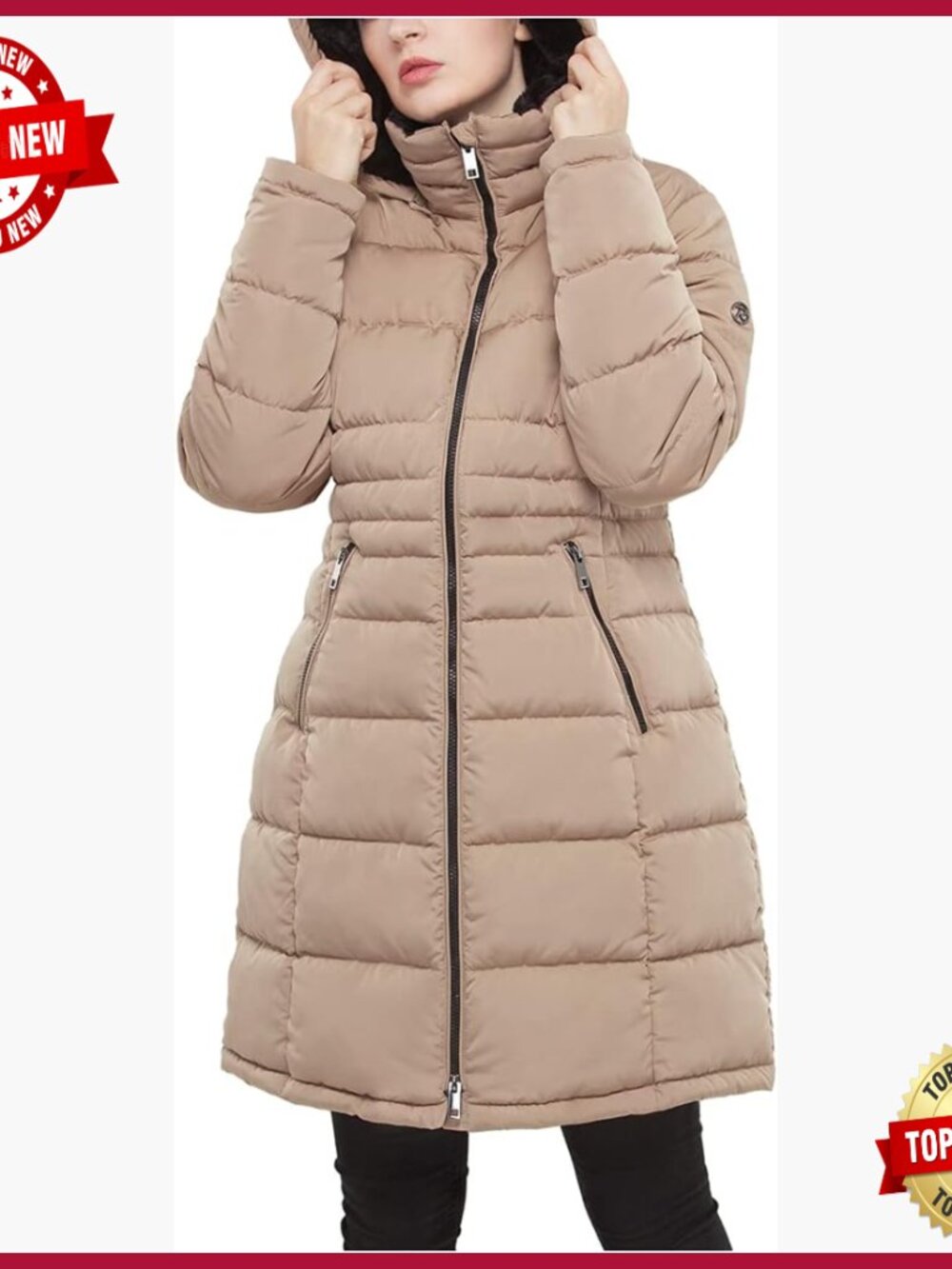 Women's Long Puffer Jacket With Faux Fur Hood Water Resistant Winter Coat